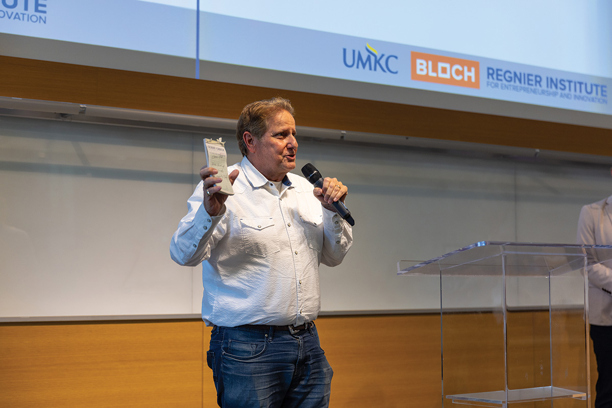 David Block, President of Block & Company, speaking at the challenge.